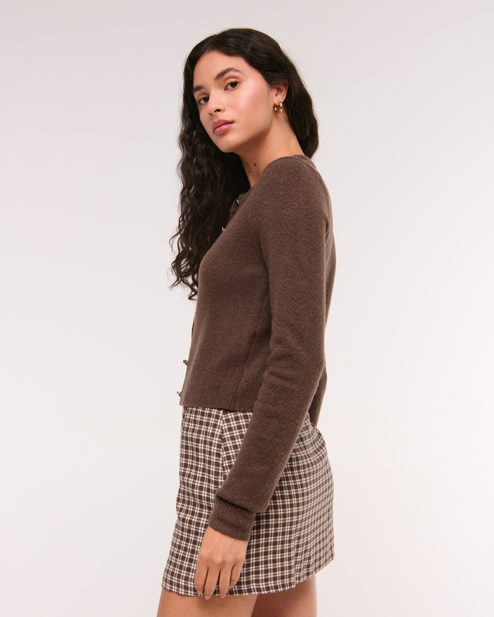 LuxeLoft Shrunken Crew Cardigan