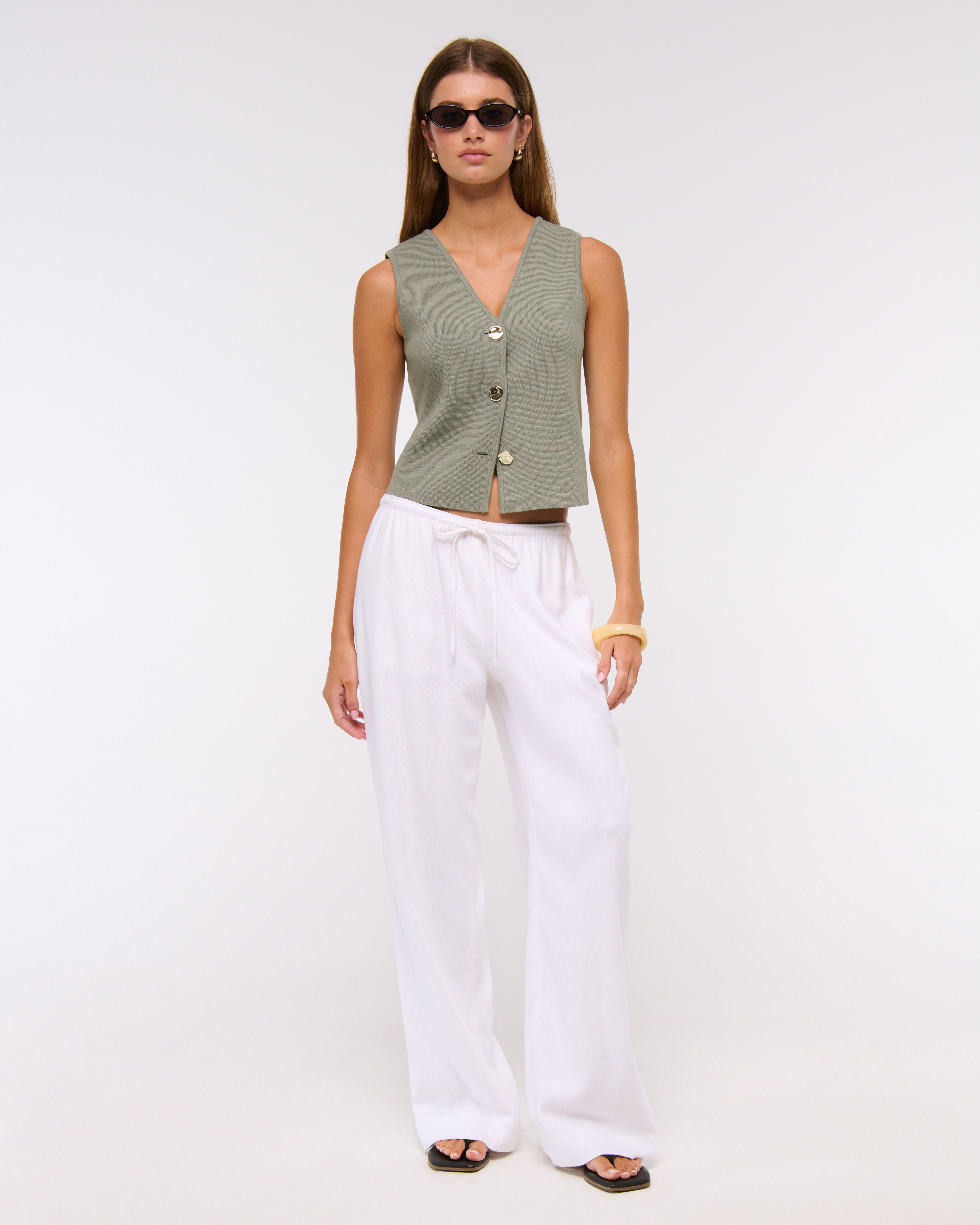 Women's LuxeLoft V-Neck Vest | Women's Tops | Abercrombie.com