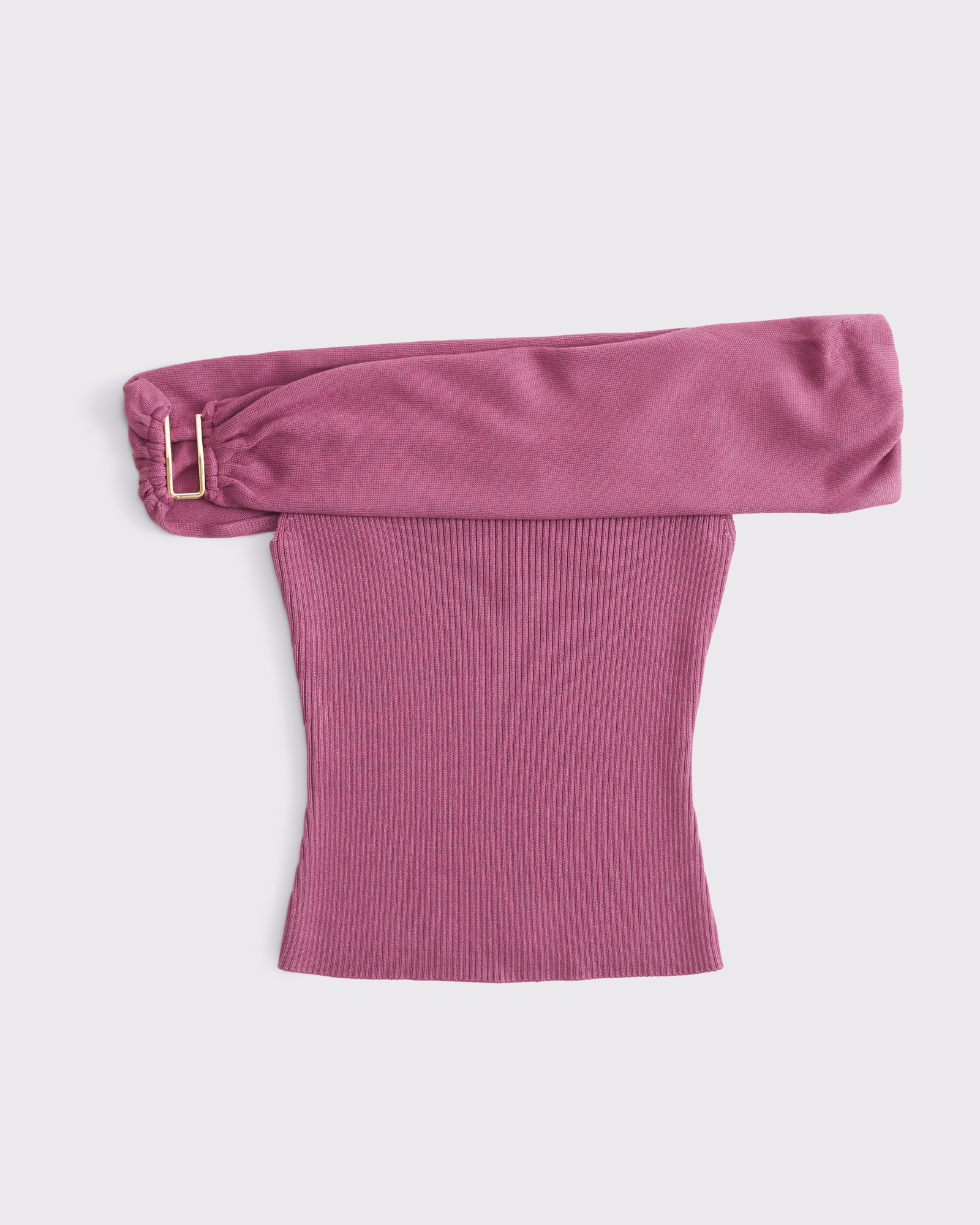 Off-The-Shoulder Hardware Sweater Top