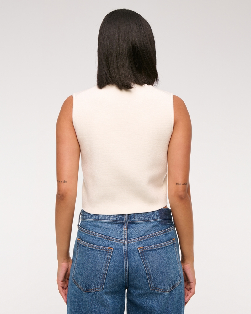 LuxeLoft Hammered Button Crew Vest