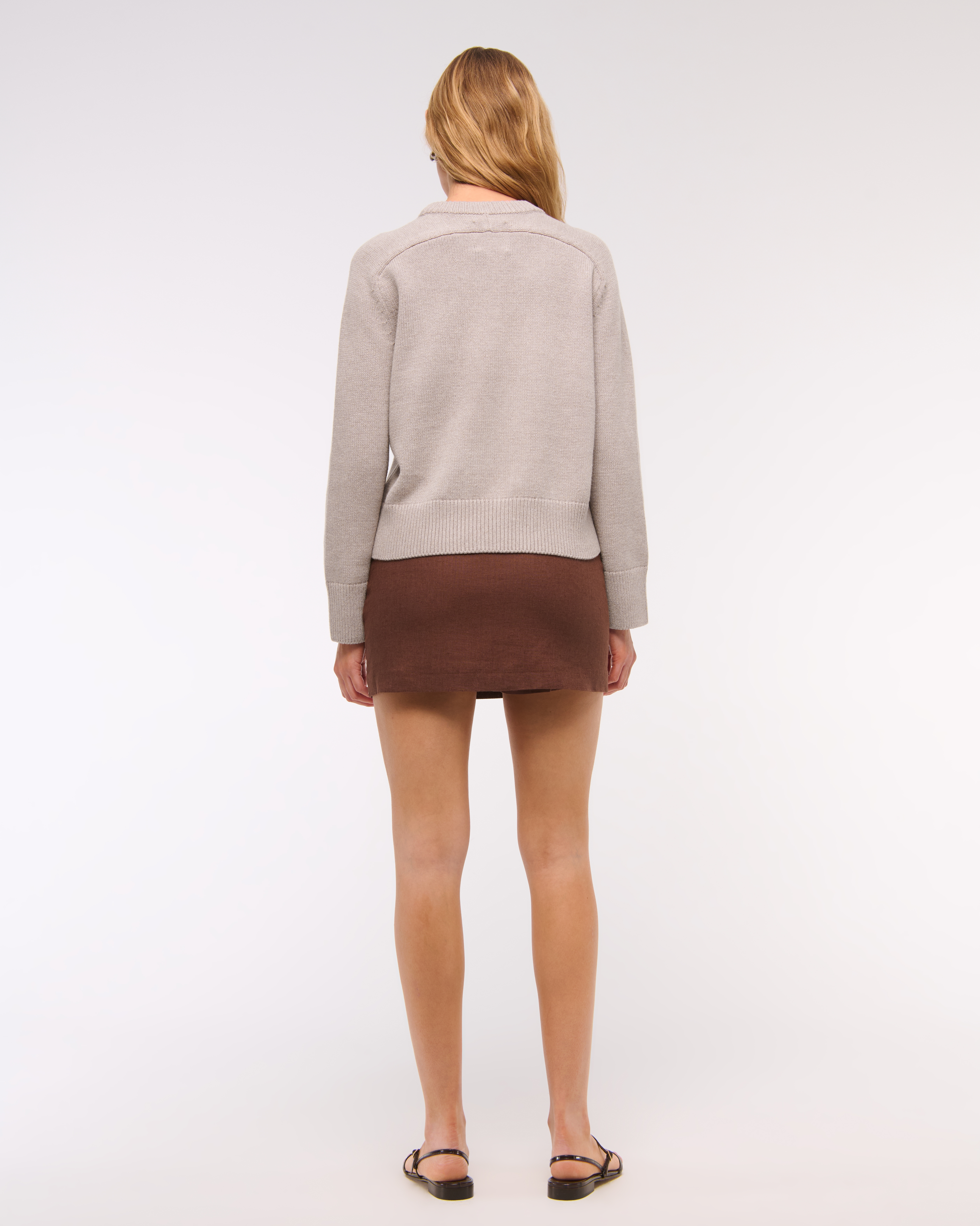 Abercrombie & Fitch The A&f Madeline Crew Sweater In Sand