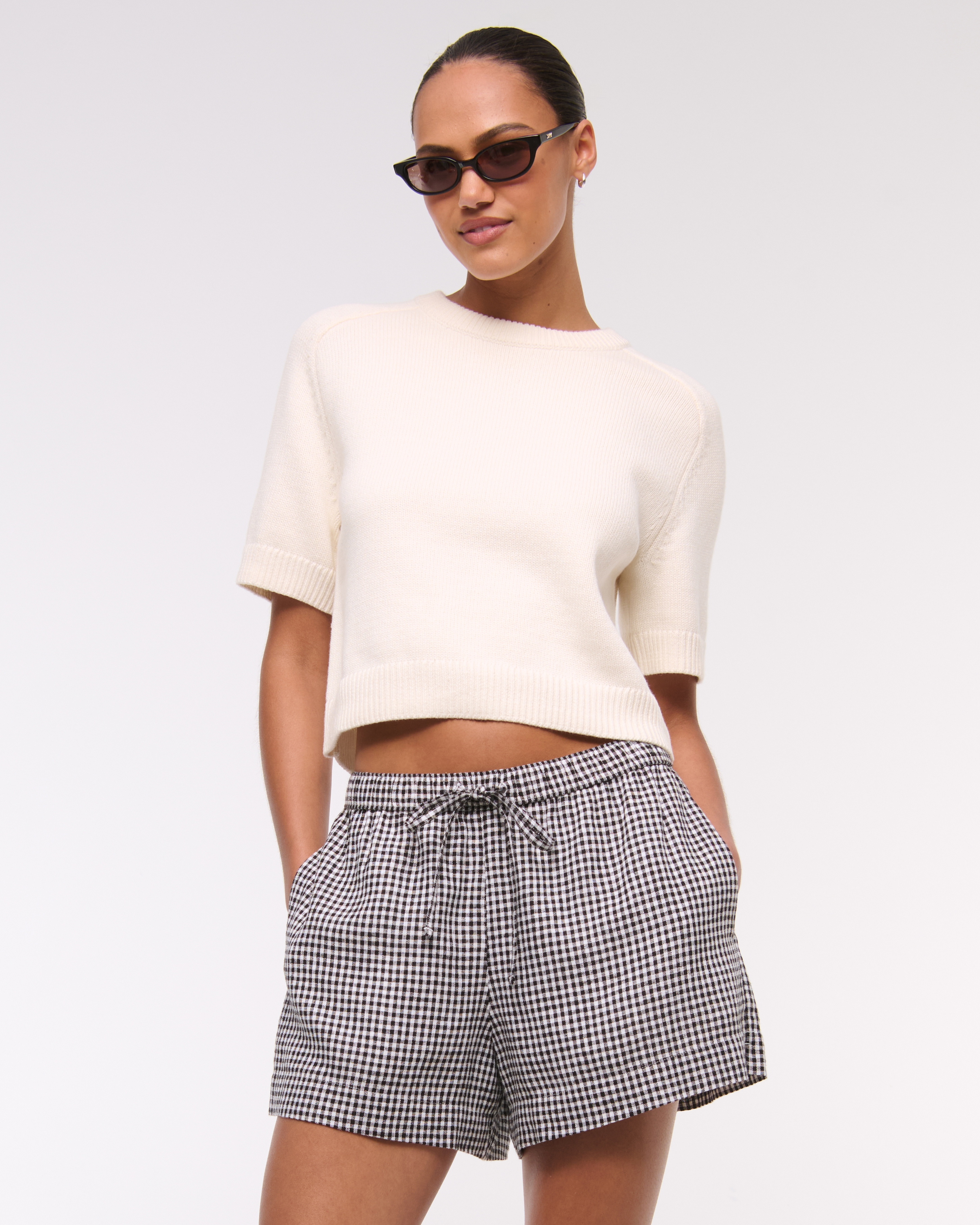 Abercrombie & Fitch The A&f Madeline Crew Sweater Tee In White