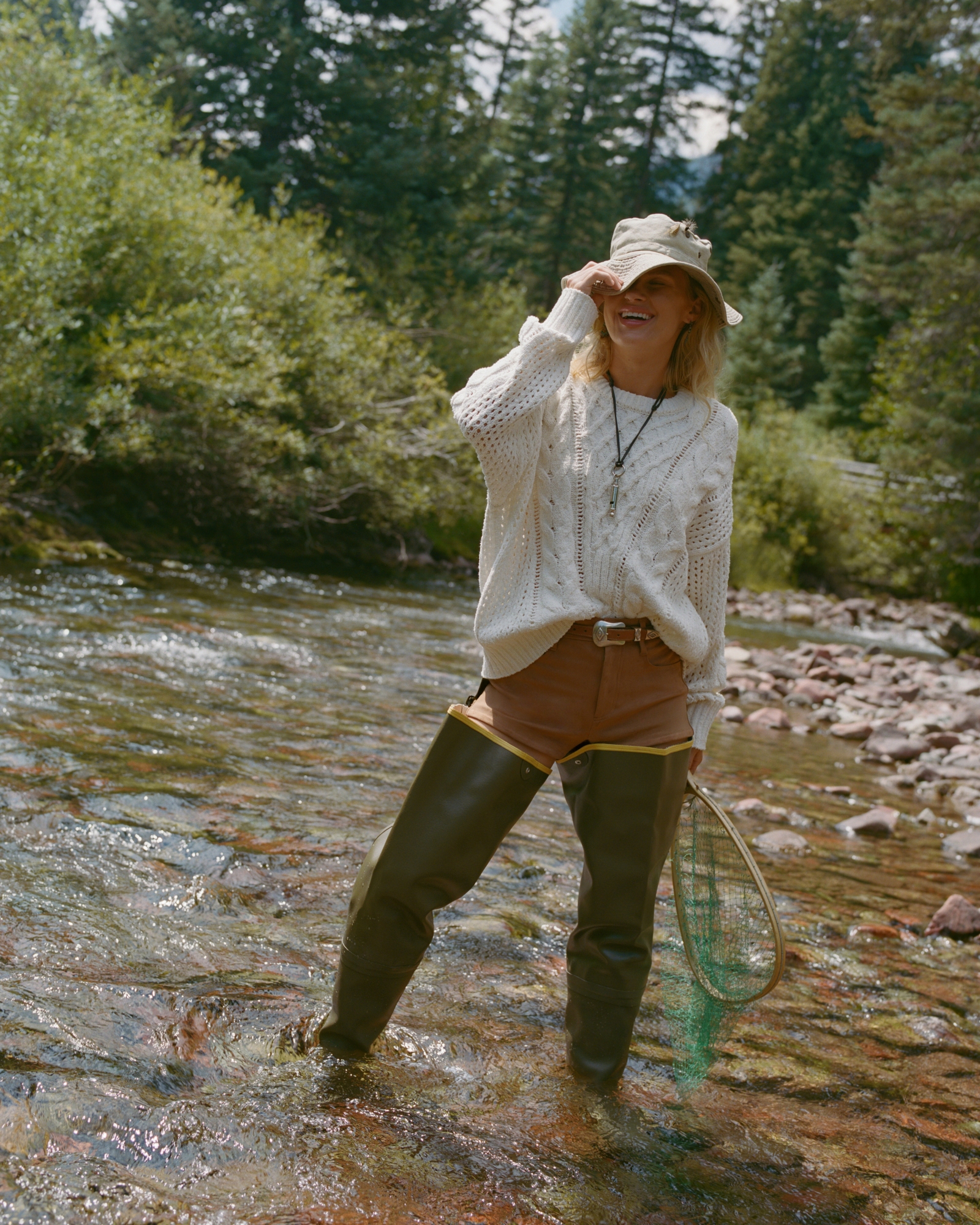 Textural Stitch Cable Crew Sweater