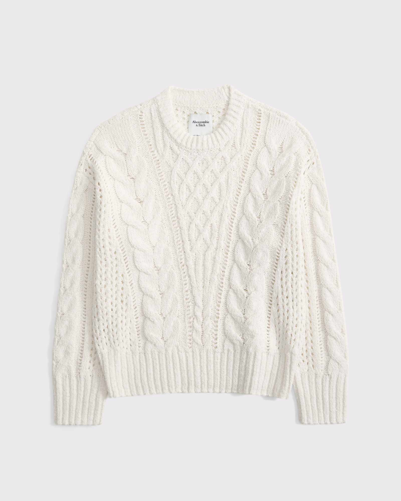 Textural Stitch Cable Crew Sweater