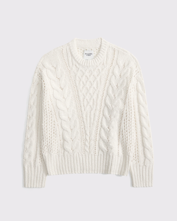 Women's Textural Stitch Cable Crew Sweater | Women's Sale