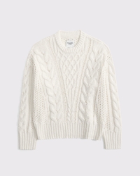Textural Stitch Cable Crew Sweater