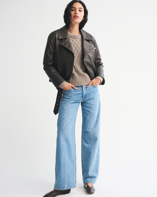 Textural Stitch Cable Crew Sweater