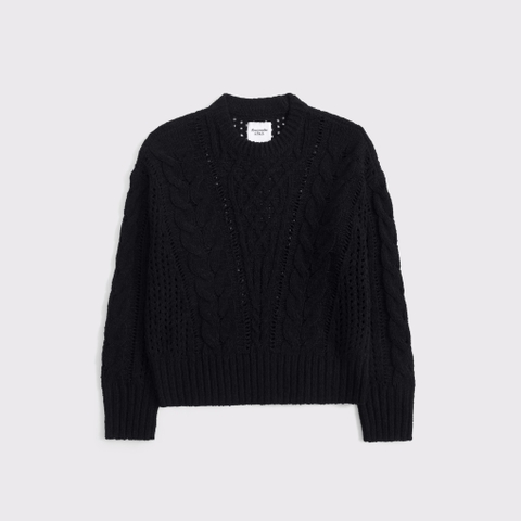 Женские свитеры Abercrombie & Fitch Textural Stitch Cable Crew Sweater