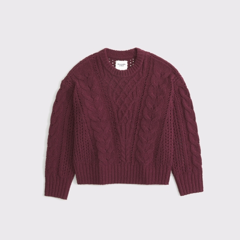 Женские свитеры Abercrombie & Fitch Textural Stitch Cable Crewneck Sweater