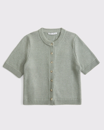 Women's Short-Sleeve Crew Cardigan | Women's Tops | Abercrombie.com