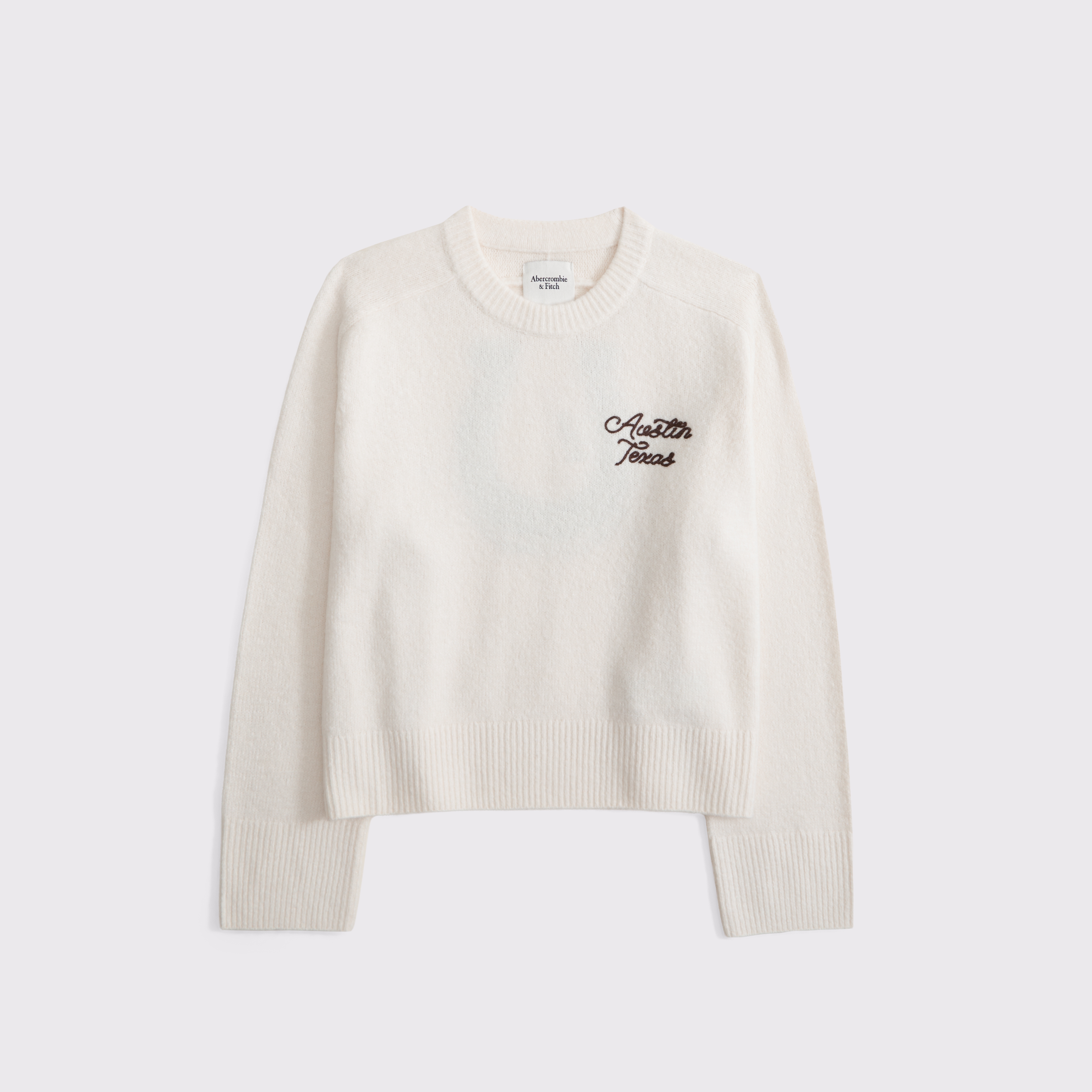 Abercrombie & Fitch The A&f Madeline Western Crew Sweater In White