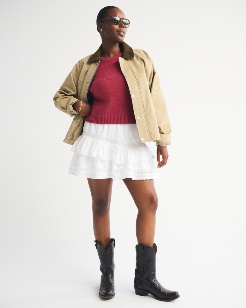 The A&F Madeline Textural Crew Sweater Tee
