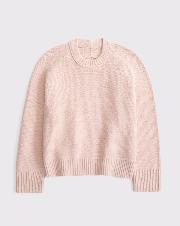 The A&F Madeline Textural Crew Sweater, Muted Blush view 1