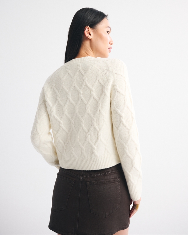 Cable-Knit Crew Cardigan