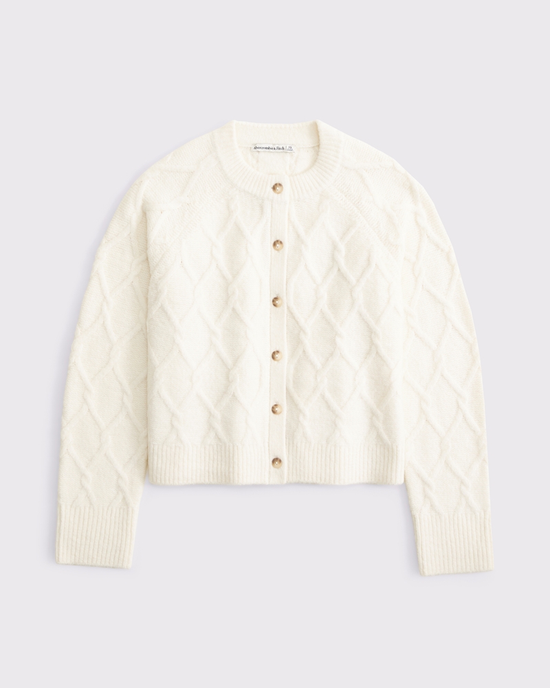 Cable-Knit Crew Cardigan