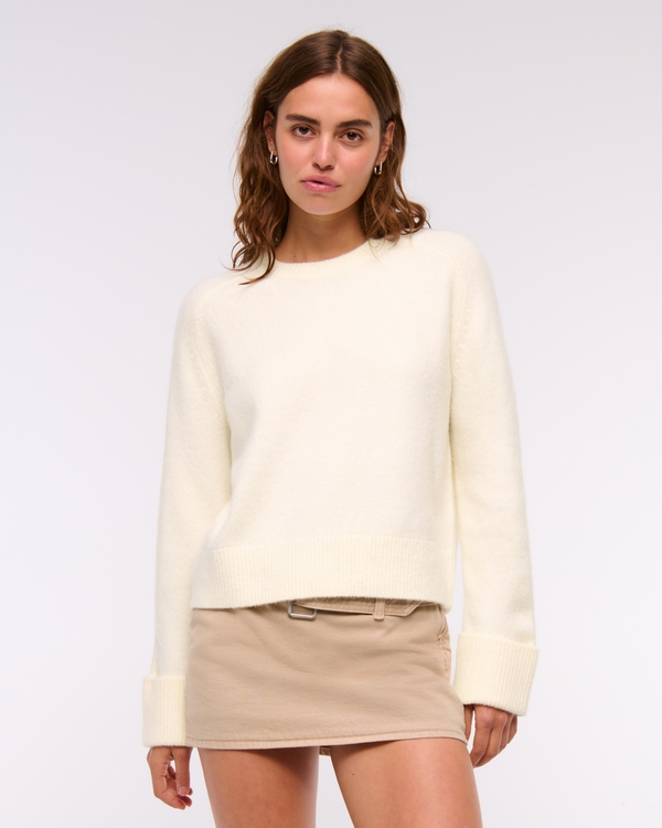 The A&F Madeline Crew Sweater, Cream view 1