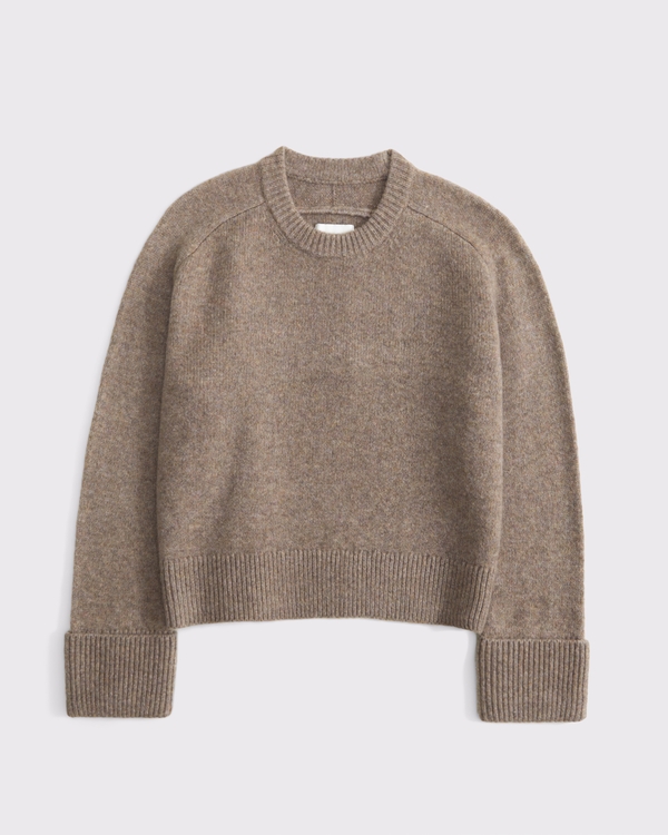 The A&F Madeline Crew Sweater, Light Brown view 1