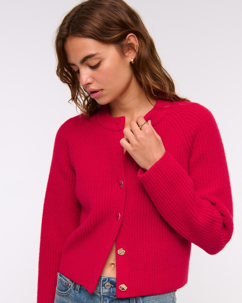 Ribbed Crew Cardigan