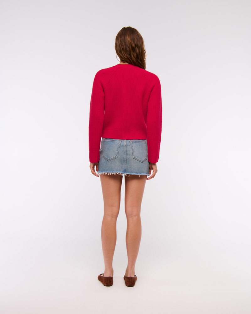 Ribbed Crew Cardigan