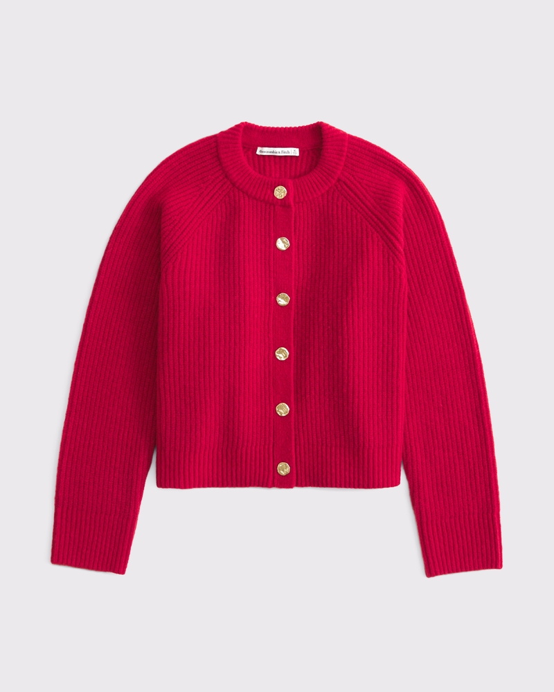 Ribbed Crew Cardigan