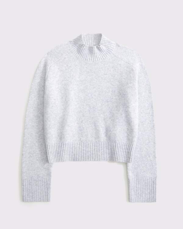 Easy Mockneck Sweater, Light Gray view 1