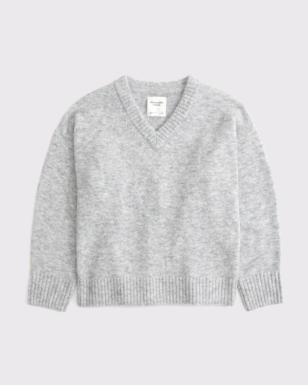 Dad V-Neck Sweater, Light Gray view 1