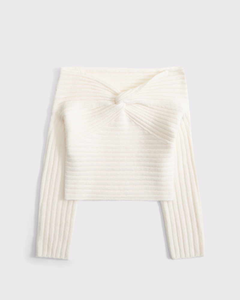 ルエブル LOEUVRE Twist knotted Asymmetric Knit （WHITE） ルエブル LOEUVRE Twist knotted Asymmetric Knit （WHITE