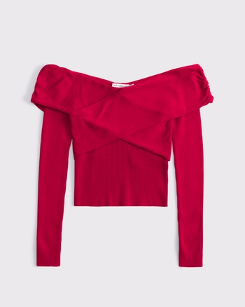 Dames Wrapped Off-The-Shoulder Sweater | Dames Nieuw binnen ...