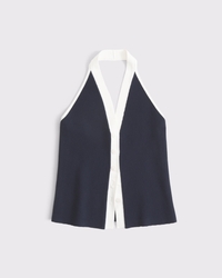 Ribbed Halter Sweater Vest