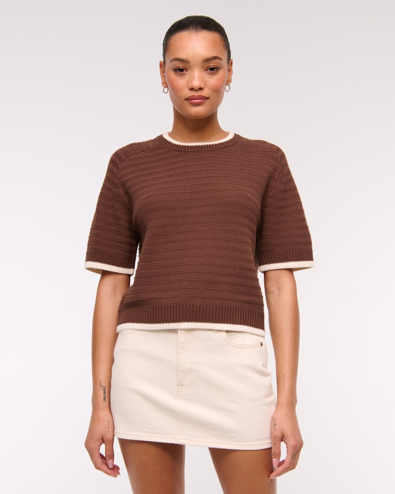 The A&F Madeline Textural Crew Sweater Tee