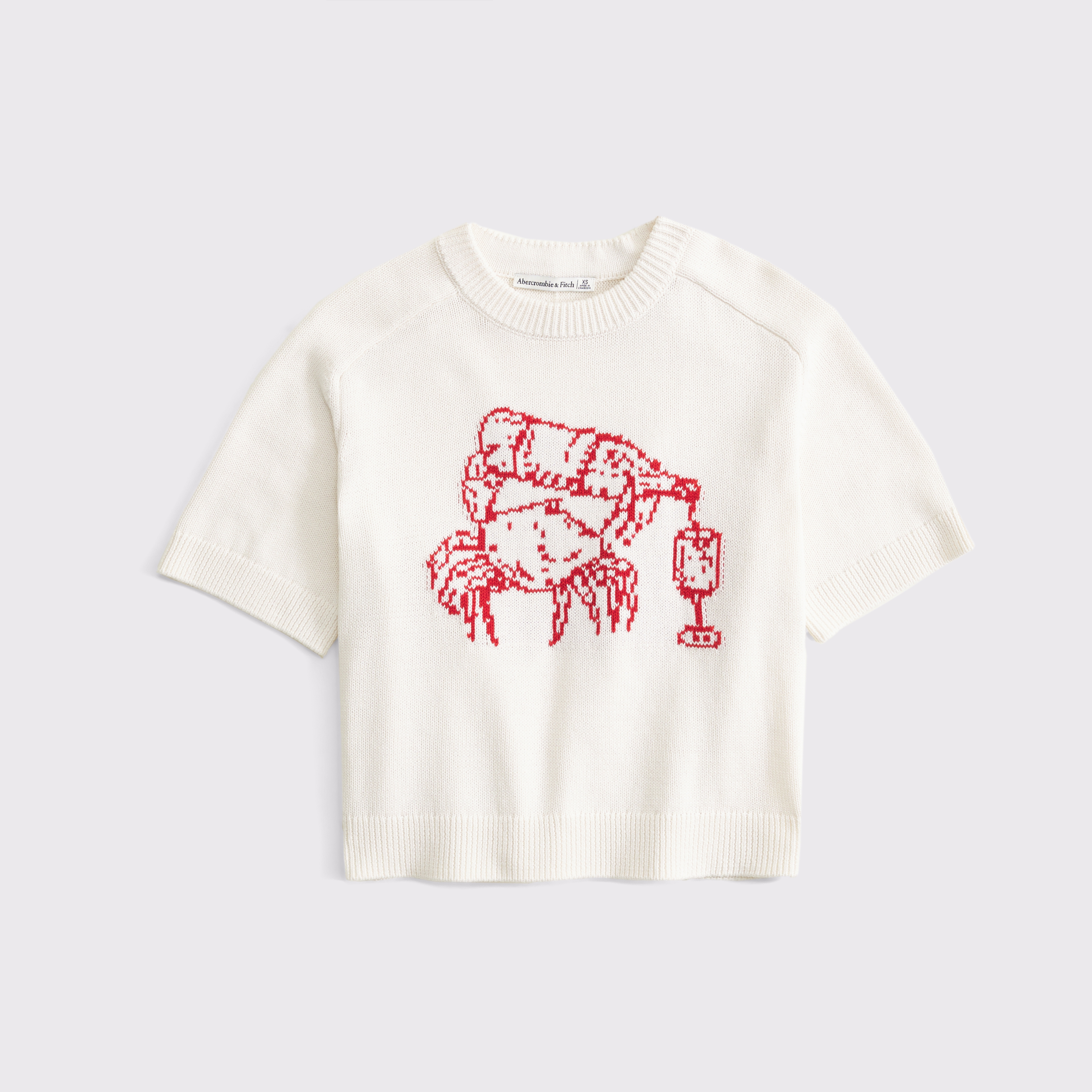 Abercrombie and Fitch パラトルーパー S ベージュ Women's The A&F Madeline Crab Crew Sweater Tee | Women's