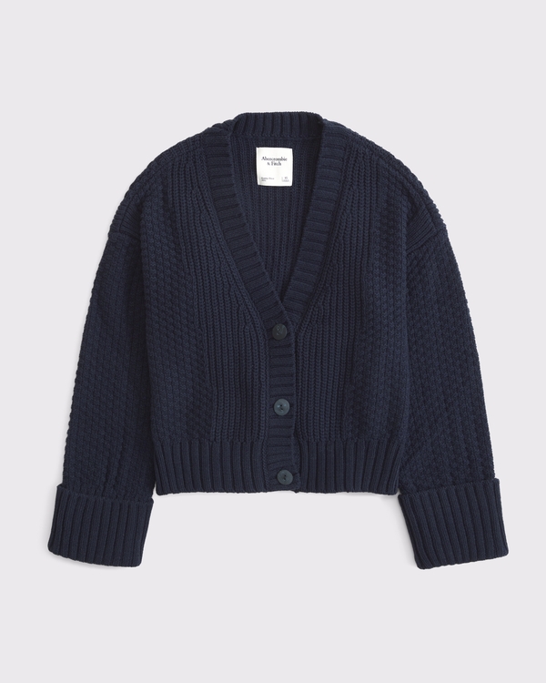 El cárdigan A&F Cameron Seed Stitch, Azul Marino view 1