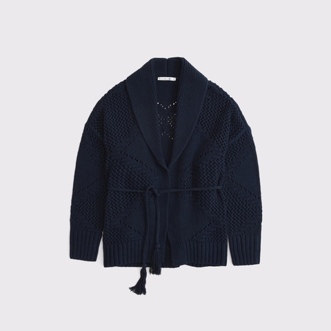 Женские кардиганы Abercrombie & Fitch Textural Stitch Belted Cardigan