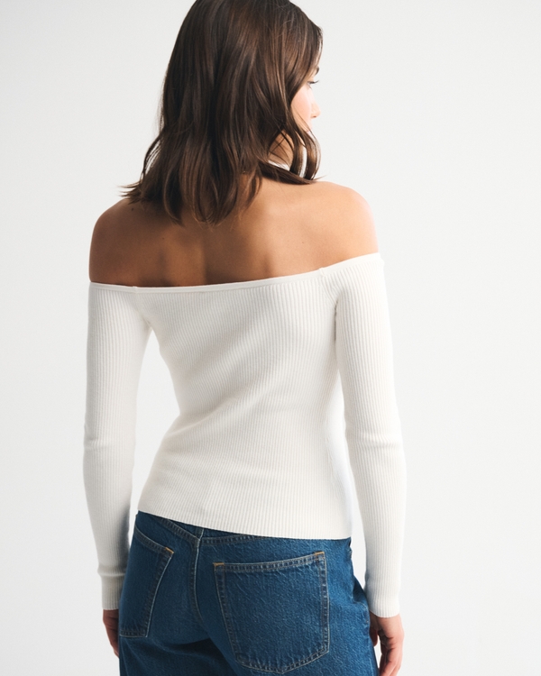Off-The-Shoulder Button-Through Top