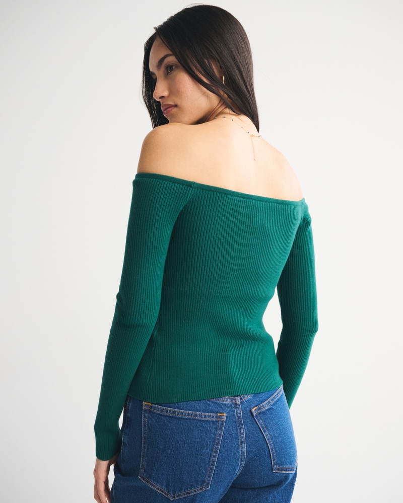 Off-The-Shoulder Button-Through Top