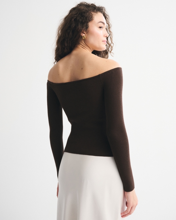 Off-The-Shoulder Button-Through Top