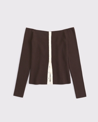 Off-The-Shoulder Button-Through Top