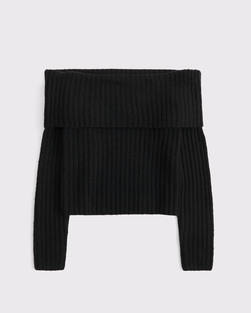 Women's Ribbed Foldover Off-The-Shoulder Sweater | Women's