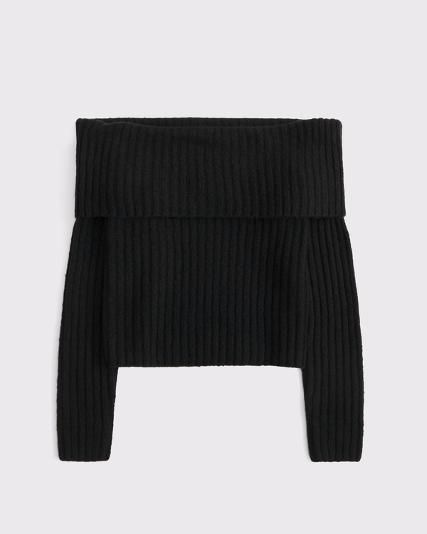 Women's Ribbed Foldover Off-The-Shoulder Sweater | Women's