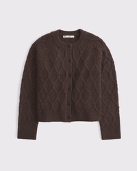 Cable-Knit Crew Cardigan