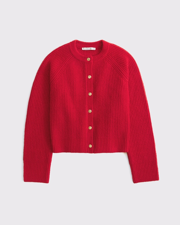 Crew Cardigan, Vivid Red view 1