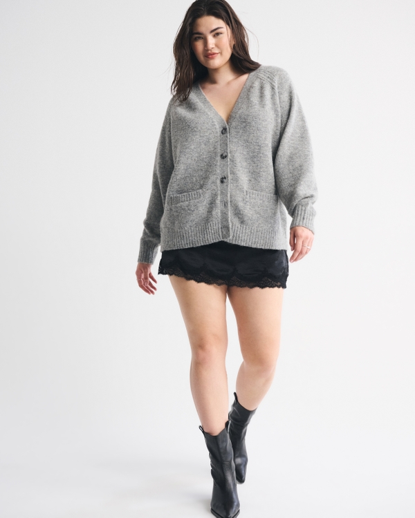 Dad V-Neck Cardigan, Gray view 2