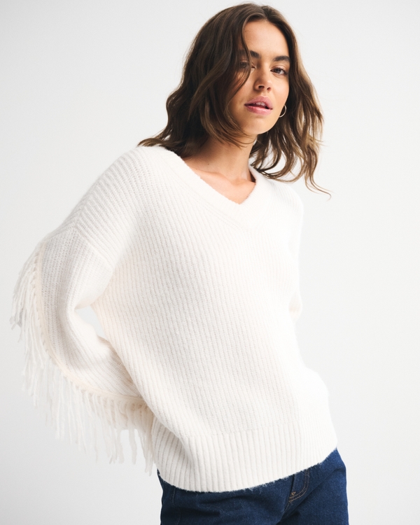 Fringe Dad V-Neck Sweater