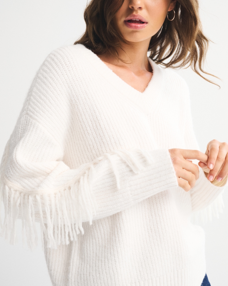Fringe Dad V-Neck Sweater