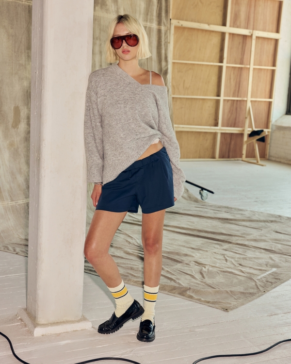 Dad V-Neck Sweater, Gray view 1