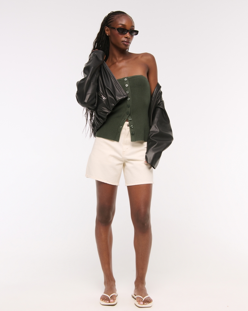 Ottoman Button-Front Tube Top