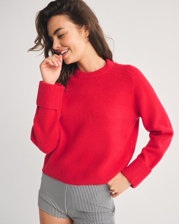 The A&F Madeline Crew Sweater, Red view 1