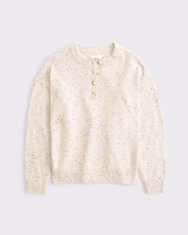 Henley Sweater, Beige view 1