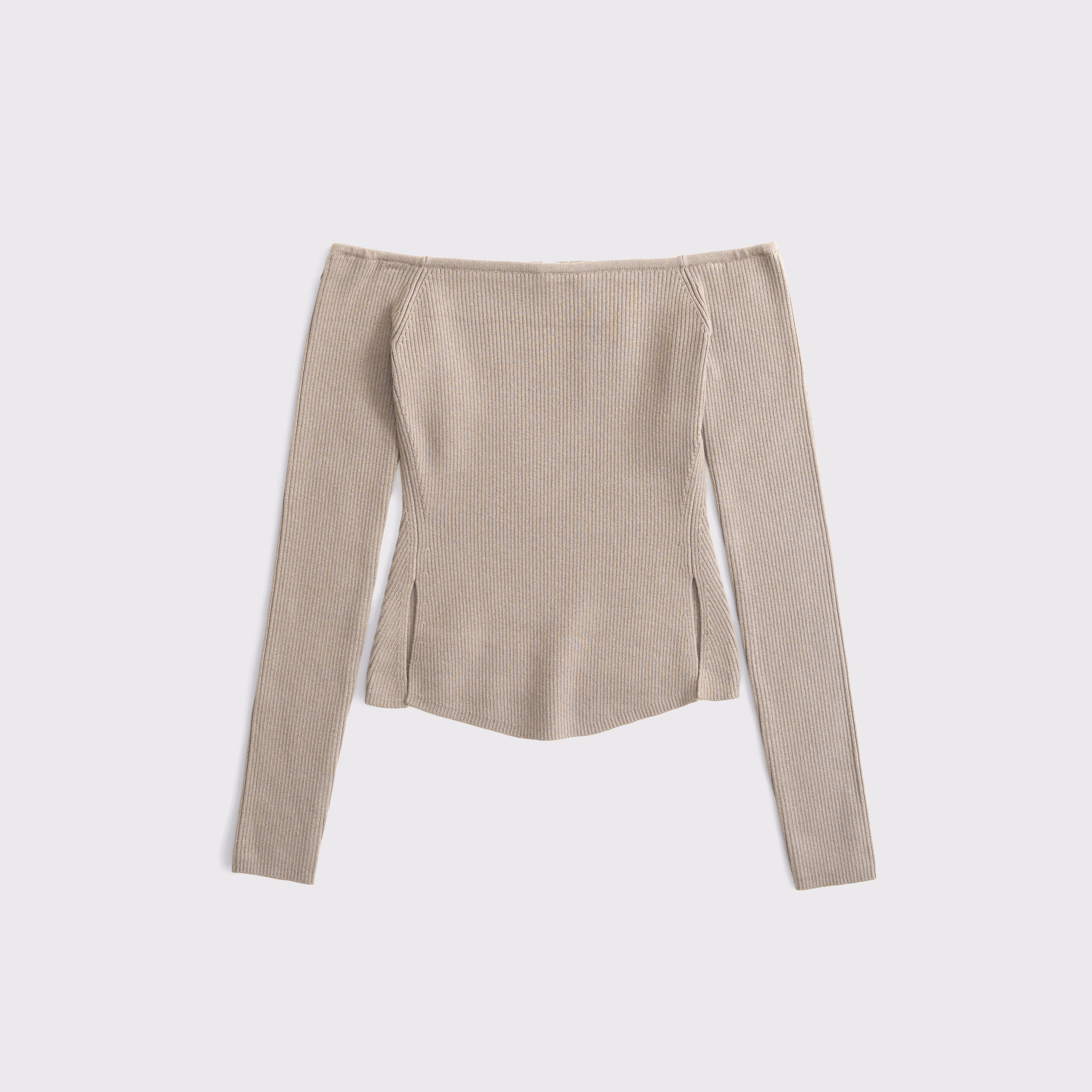 Abercrombie & Fitch Off-the-shoulder Sweater In Brown