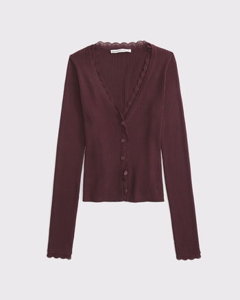 Lace-Trim Cardigan